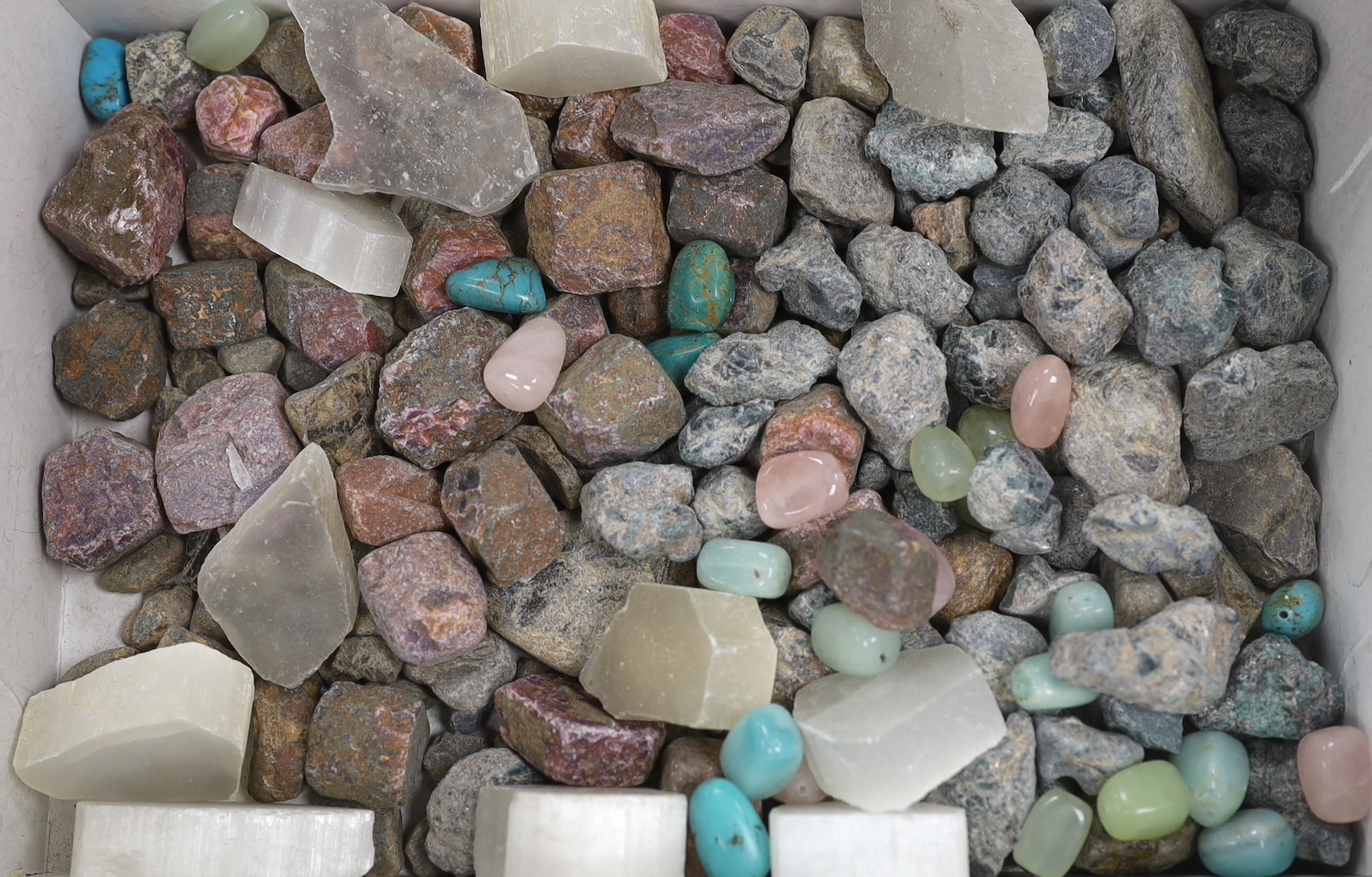 A quantity of various rocks and beads